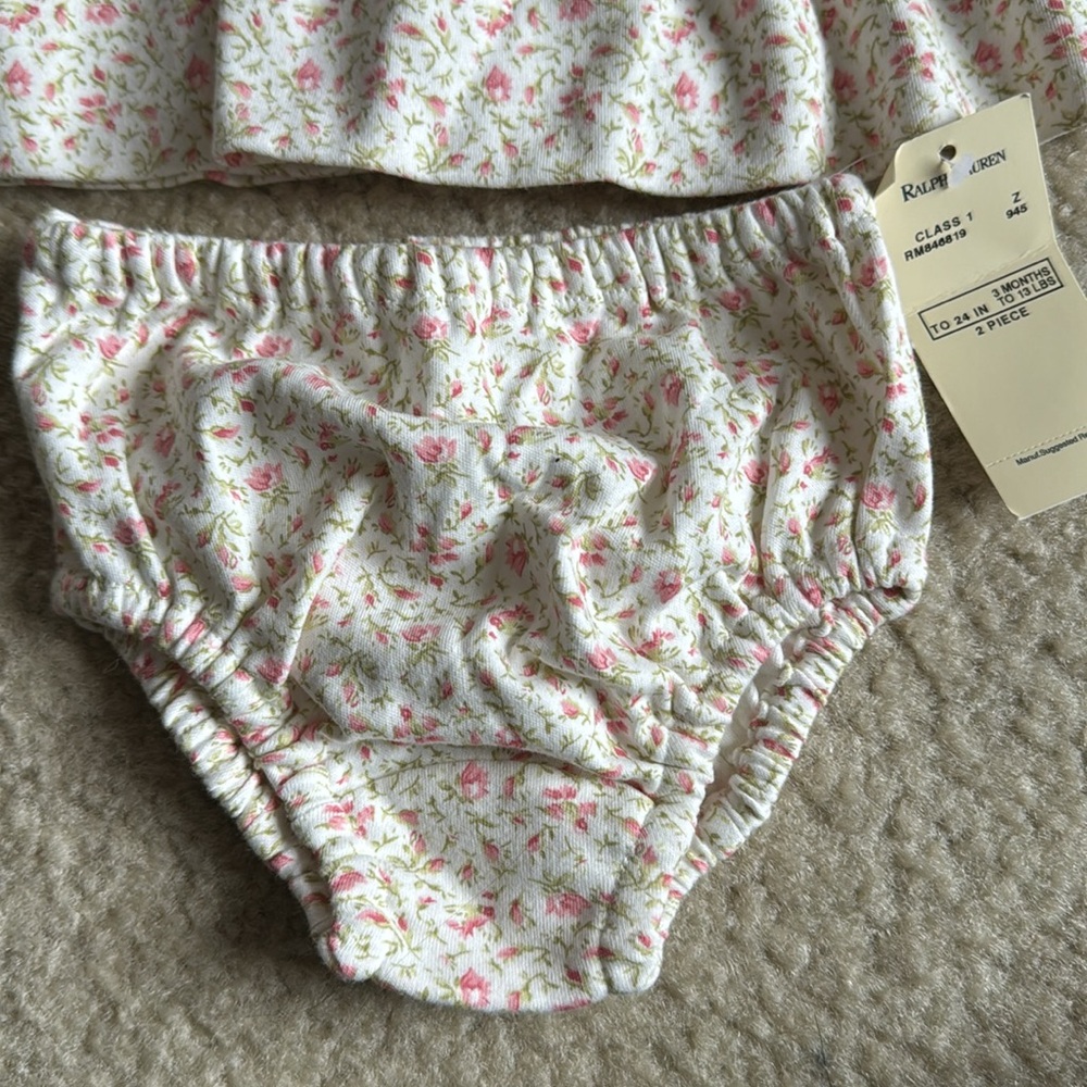 Ralph Lauren girls floral collared dress with matching bloomers NWT - Picture 4 of 9